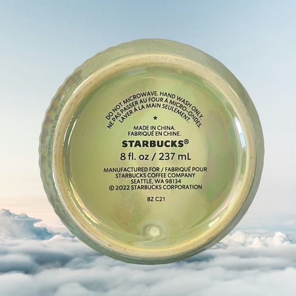 2022 NEW STARBUCKS Purple Light Green Ombre Iridescent Winter Ceramic Mug 8 oz - Picture 4 of 8